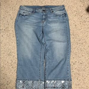 Sparkle and denim- the cutest capris!